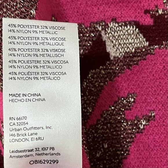 Anthropologie The Beatriz Mock Neck Sweater Size S Pink Combo Cropped Soft Knit - Picture 6 of 6